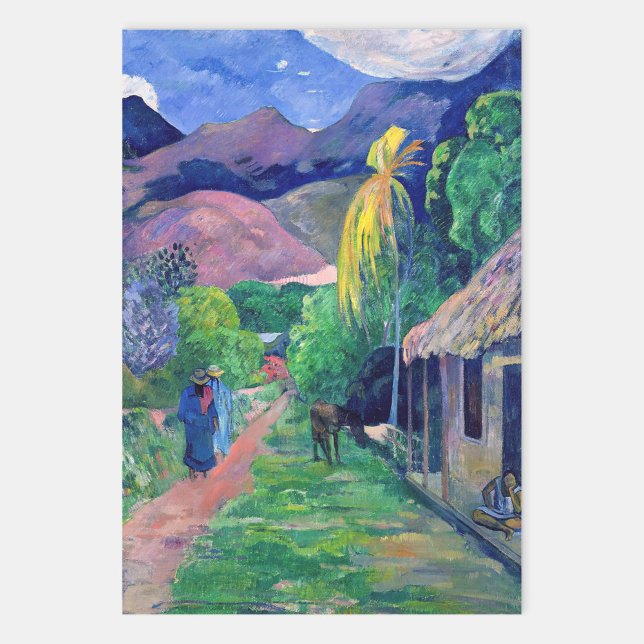 Paul Gauguin - Straße in Tahiti Geschenkpapier Set (Von Creator hochgeladen)