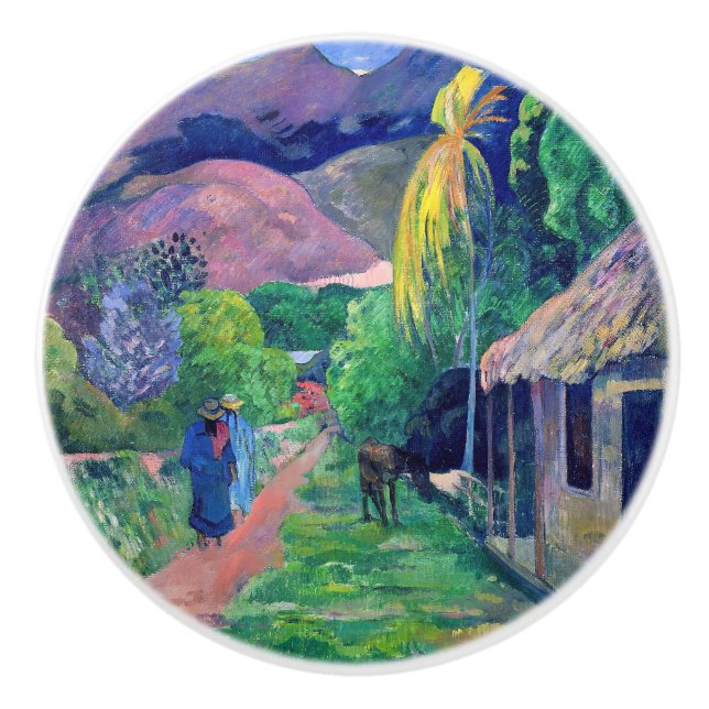 Paul Gauguin - Straße in Tahiti Keramikknauf (Vorderseite)
