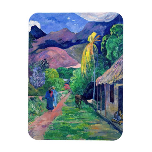 Paul Gauguin - Straße in Tahiti Magnet (Vertikal)