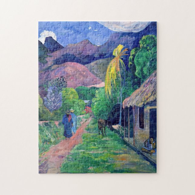 Paul Gauguin - Straße in Tahiti Puzzle (Vertikal)