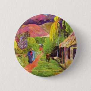 Paul Gauguin Straße in Tahiti Vintage Fine Art Button