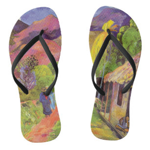 Paul Gauguin Straße in Tahiti Vintage Fine Art Flip Flops