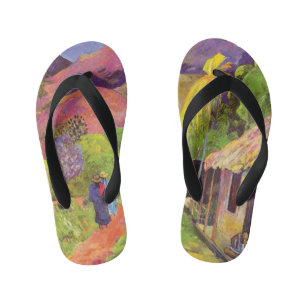 Paul Gauguin Straße in Tahiti Vintage Fine Art Kinderbadesandalen