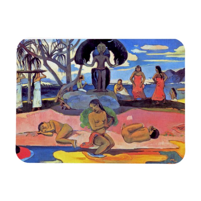 Paul Gauguin - Tag der Götter - Kunstmalerei Magnet (Horizontal)