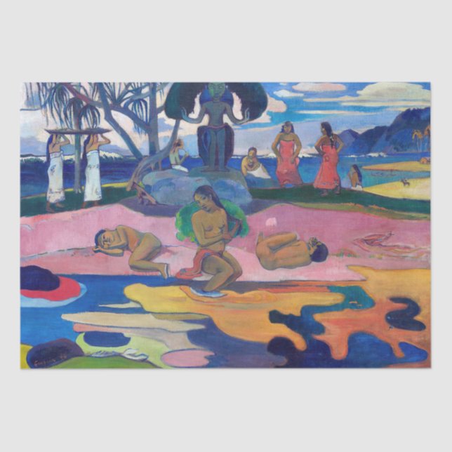 Paul Gauguin - Tag des Gottes / Mahana natua Seidenpapier (Vorderseite)