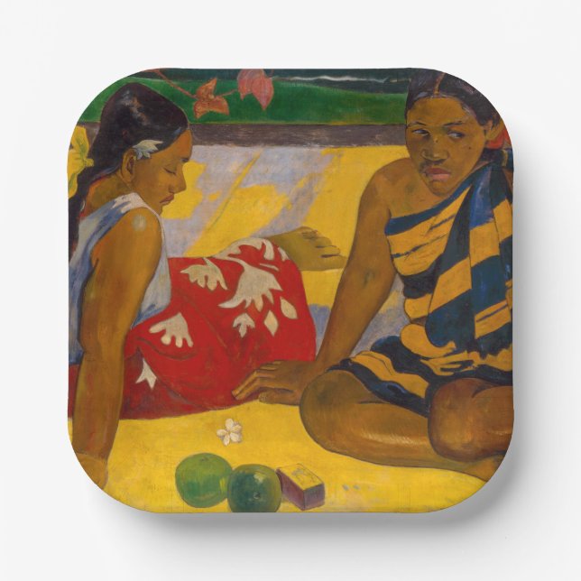 Paul Gauguin - Tahitian Women / Parau Api Pappteller (Vorderseite)