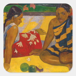 Paul Gauguin - Tahitian Women / Parau Api Quadratischer Aufkleber
