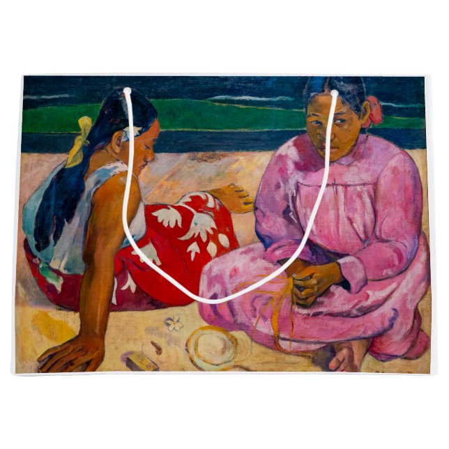 Paul Gauguin - Tahitianische Frauen am Strand Große Geschenktüte (Vorderseite)