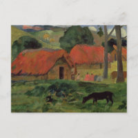 Paul Gauguin | The Three Huts, Tahiti, 1891-92 (oi