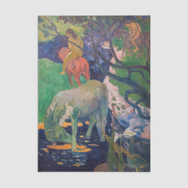 Paul Gauguin - The White Horse Seidenpapier (Von Creator hochgeladen)