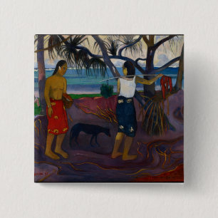 Paul Gauguin unter dem Pandanus, 1891 (Öl auf C Button