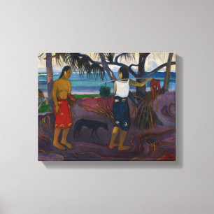 Paul Gauguin   unter dem Pandanus, 1891 (Öl auf C Leinwanddruck