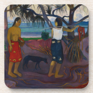Paul Gauguin   unter dem Pandanus, 1891 (Öl auf Ca Getränkeuntersetzer