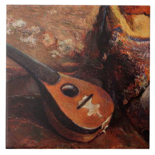 Paul Gauguin Vintage Mandoline auf einem Stuhl Fliese