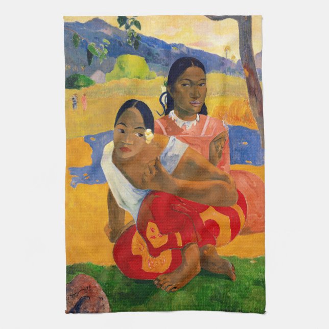 Paul Gauguin - Wann wirst du heiraten? Geschirrtuch (Vertikal)