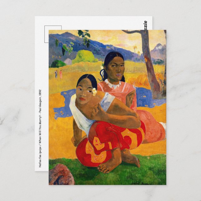 Paul Gauguin - Wann wirst du heiraten? Postkarte (Vorne/Hinten)