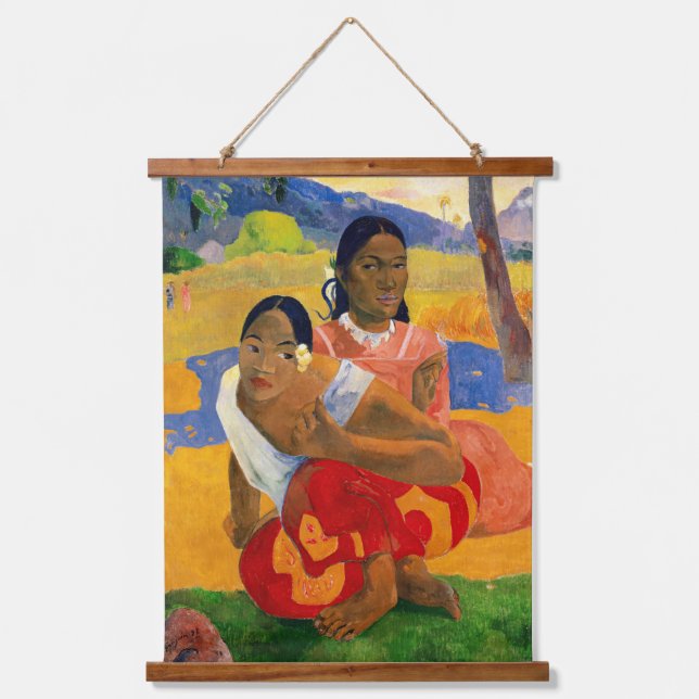 Paul Gauguin - Wann wirst du heiraten? Wandteppich Mit Holzrahmen (Vorderseite)