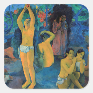 Paul Gauguin - Woher kommen wir? Quadratischer Aufkleber