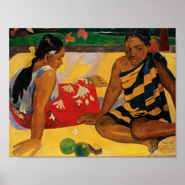 Paul Gauguin zwei Frauen von Tahiti Parau Api Vint Poster (Vorne)