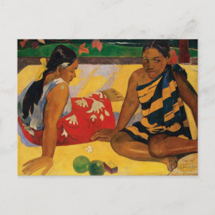 Paul Gauguin zwei Frauen von Tahiti Parau Api Vint Postkarte