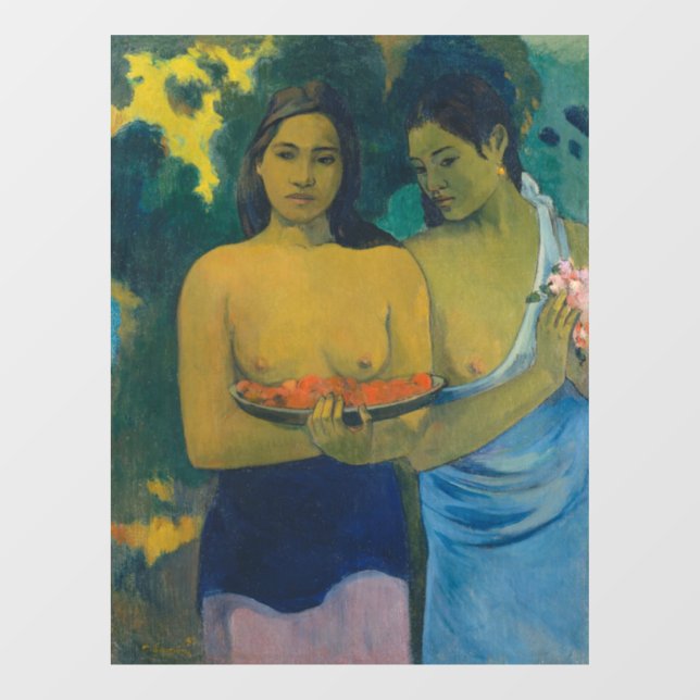 Paul Gauguin - Zwei tahitianische Frauen Fensteraufkleber (Blatt)