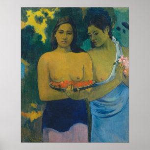 Paul Gauguin - Zwei tahitianische Frauen Poster