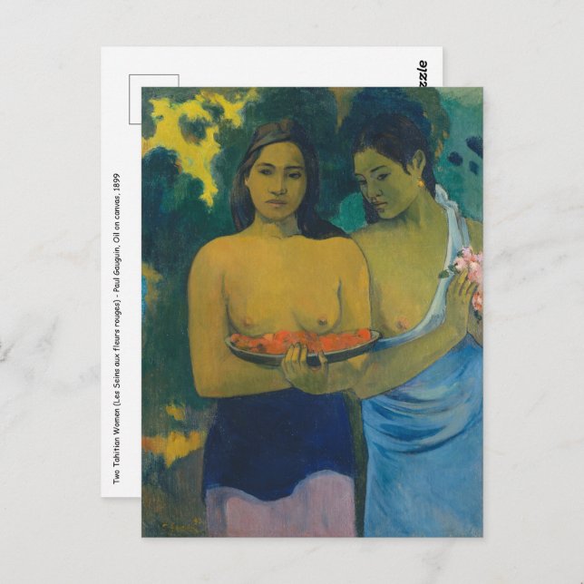 Paul Gauguin - Zwei tahitianische Frauen Postkarte (Vorne/Hinten)