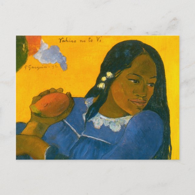 Paul Gauguins Frau mit einem Mango (1892) Postkarte (Vorderseite)