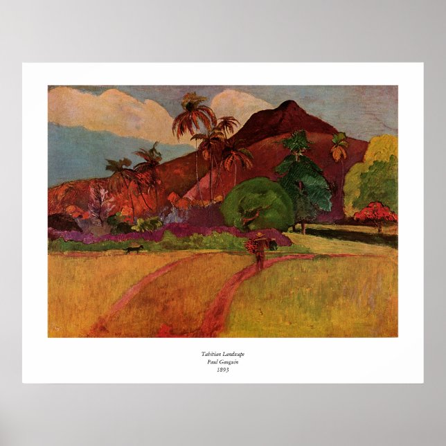Paul Gauguins Tahitianische Landschaft (1893) Poster (Vorne)