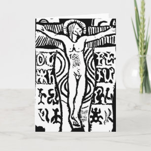 Paul Gauguins Woodcut of Crucifix Feiertagskarte