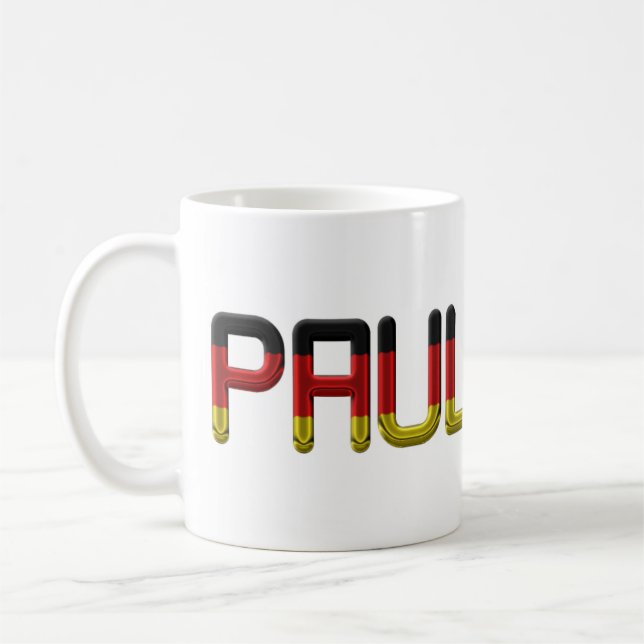Paul German Flag Name Germany Typografy Kaffeetasse (Links)