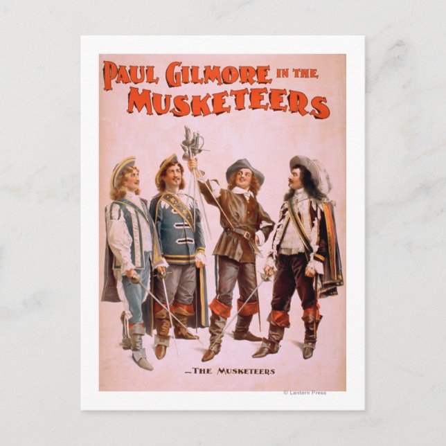 Paul Gilmore, Theater der Musketeers Postkarte (Vorderseite)