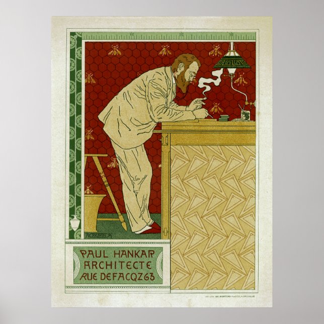 Paul Hankar, Architekt Poster (Vorne)