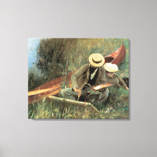 Paul Helleu beim Skizzieren mit seiner Frau von JS Leinwanddruck