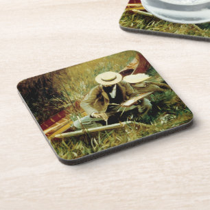 Paul Helleu Sketching mit seiner Ehefrau Getränkeuntersetzer