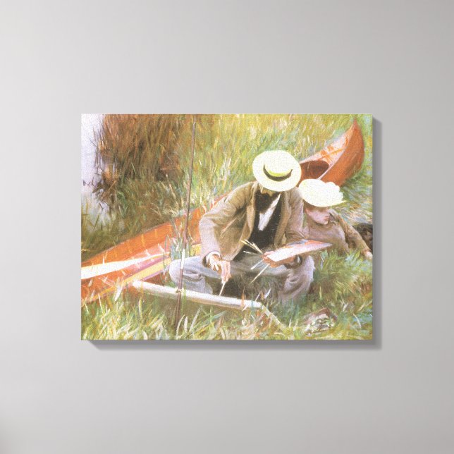 Paul Helleu Sketching mit Seiner Ehefrau von JS Sa Leinwanddruck (Vorderseite)