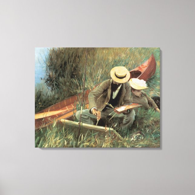 Paul Helleu Sketching mit Seiner Ehefrau von JS Sa Leinwanddruck (Vorderseite)