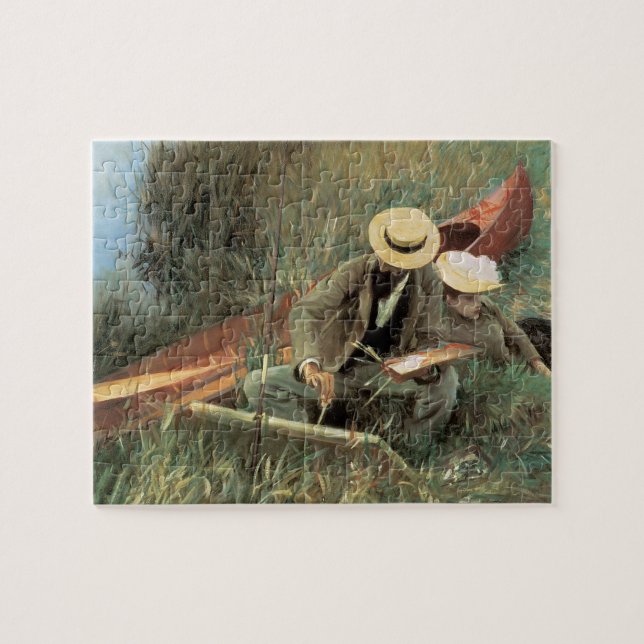 Paul Helleu Sketching mit Seiner Ehefrau von JS Sa Puzzle (Horizontal)