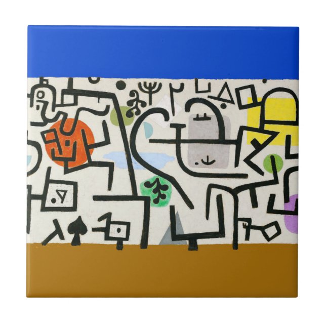 Paul Klee Abstrakt Expressionist Rich Harbour Fliese (Vorderseite)