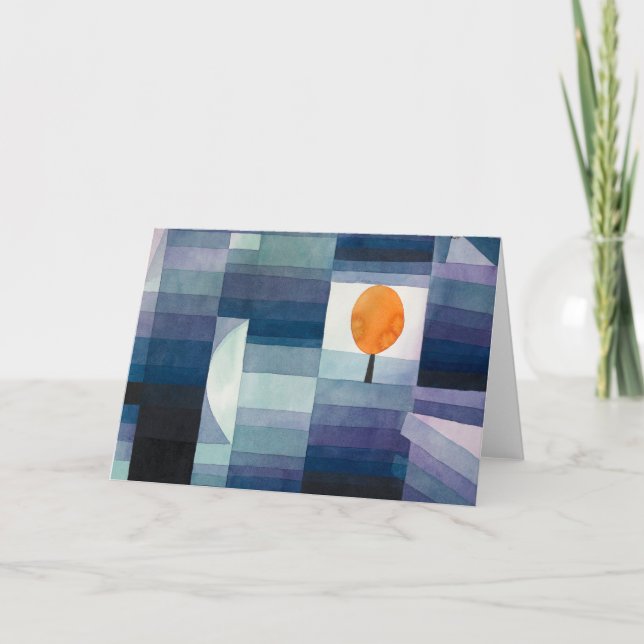 Paul Klee Abstrakt Tree Blue Painting Dankeskarte (Vorderseite)