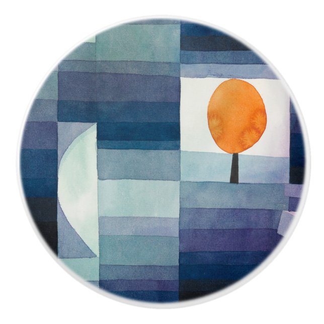 Paul Klee Abstrakt Tree Blue Painting Keramikknauf (Vorderseite)