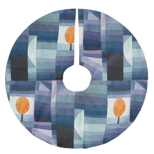 Paul Klee Abstrakt Tree Blue Painting Polyester Weihnachtsbaumdecke (Vorderseite)