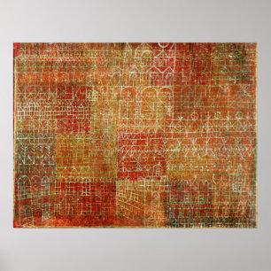 Paul Klee abstrakte Kunstwerke, Kathedrale Poster