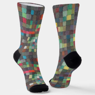 Paul Klee Abstrakter Mosaikraster - Fine Art Socke