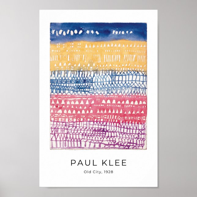 Paul Klee, Alte Stadt, 1928 - Abstrakte Kunst Poster (Vorne)