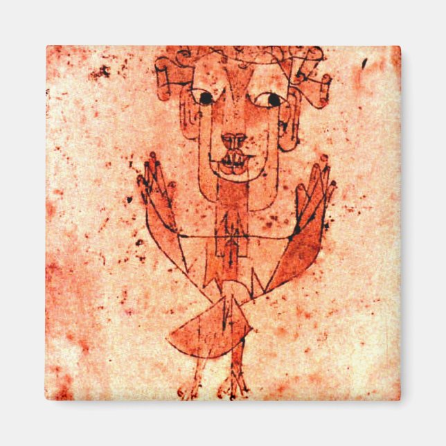 Paul Klee art: Angelus Novus (Neuer Engel) Magnet (Vorne)