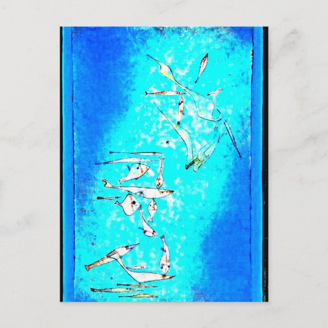 Paul Klee art: Fischbild, Gemälde von Klee Postkarte (Vorderseite)