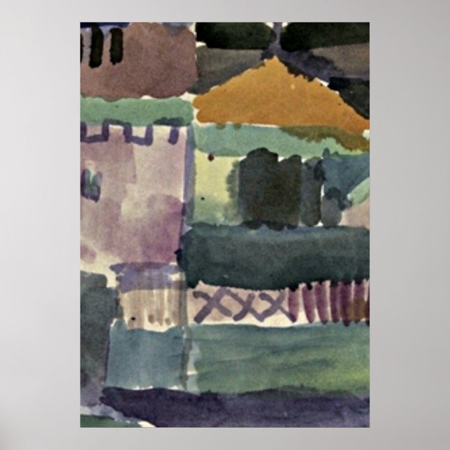 Paul Klee art: In den Häusern von St. Germain Poster (Vorne)