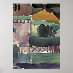 Paul Klee art: In den Häusern von St. Germain Poster