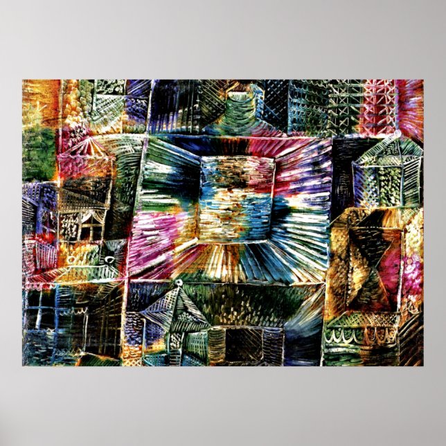 Paul Klee Art: Kiosk Architektur Poster (Vorne)